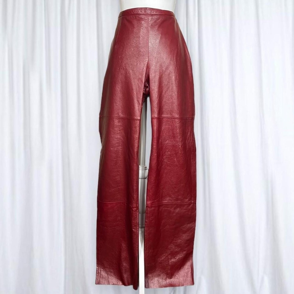 Wilson’s Leather Pelle Studio Burgundy Italian Leather Pants NWT